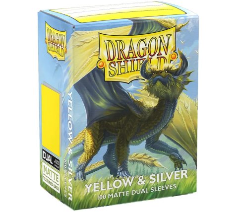 Dragon Shield Dual Matte Sleeves: Yellow & Silver (100 stuks)
