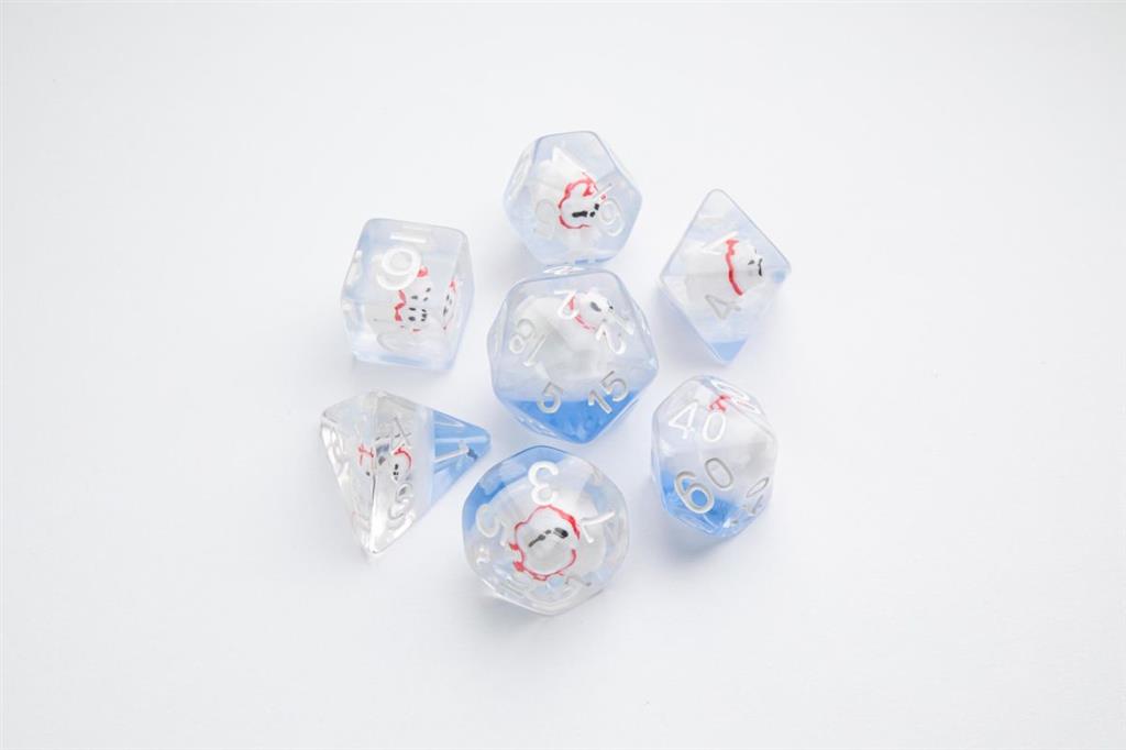 DICE EMBRACED POLAR BEAR RPG DICE SET 7PCS
