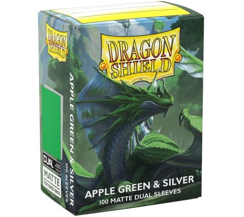 Dragon Shield Dual Matte Sleeves: Apple Green & Silver (100 stuks)