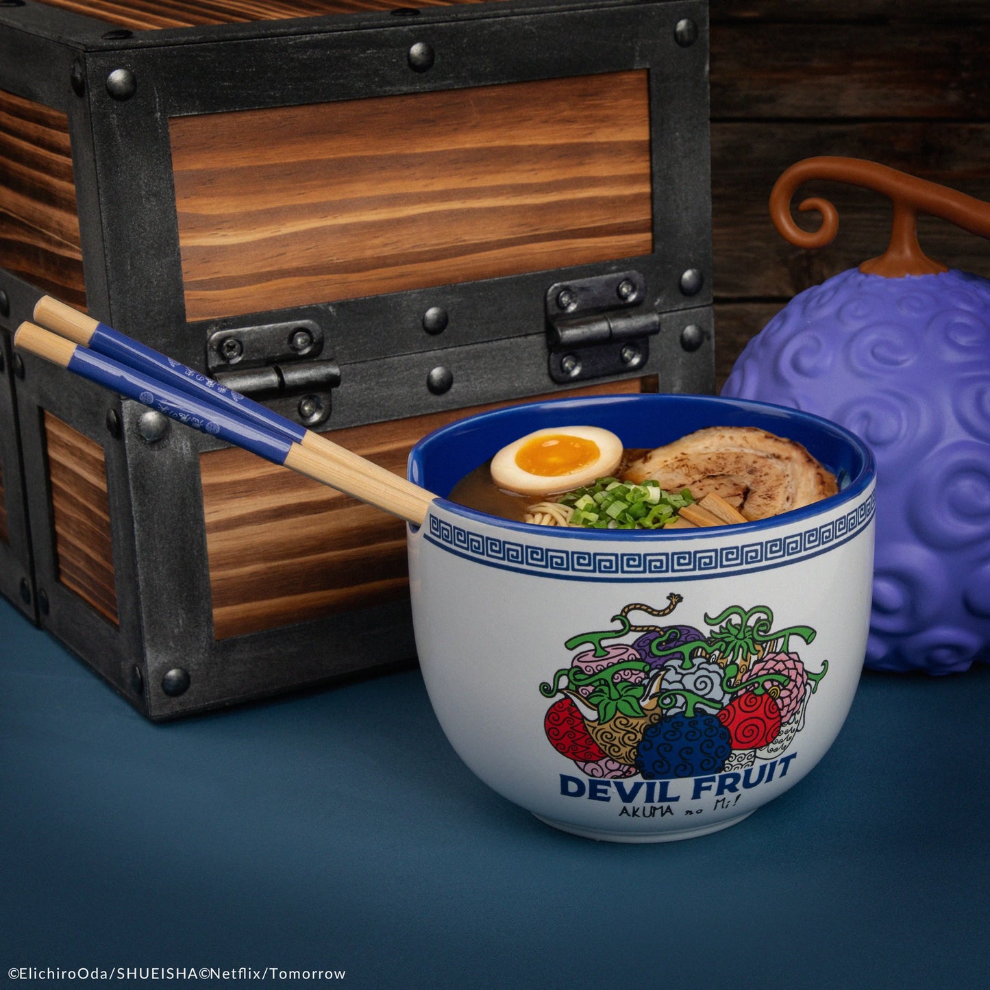 Devil Fruit Ramen bowl with Chopsticks